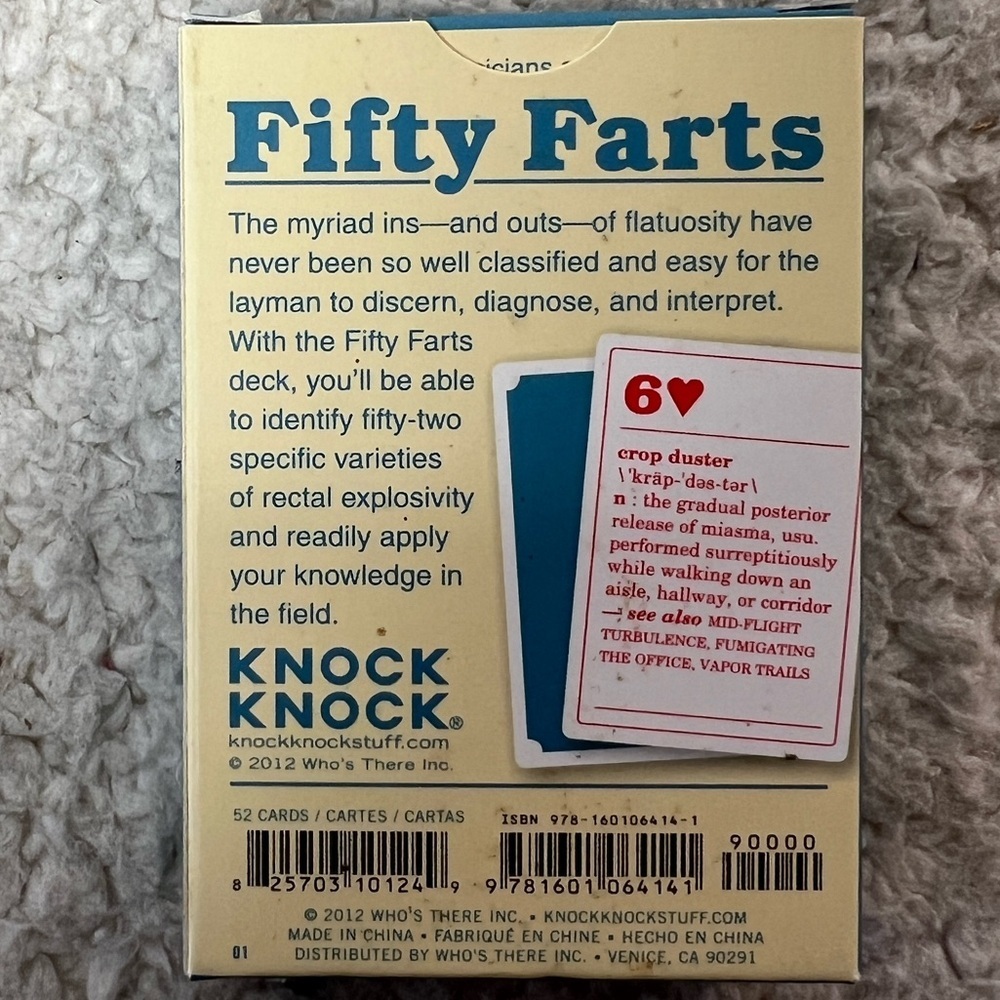 Knock Knock "Fifty Farts" Learning Guide Gag Gift Cards - Picture 4 of 8